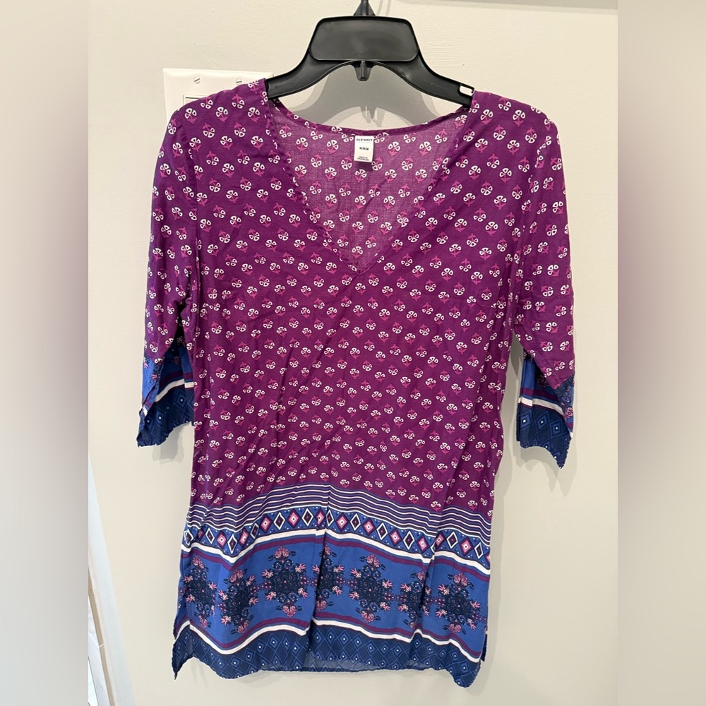 Old Navy Purple Patterned Dress